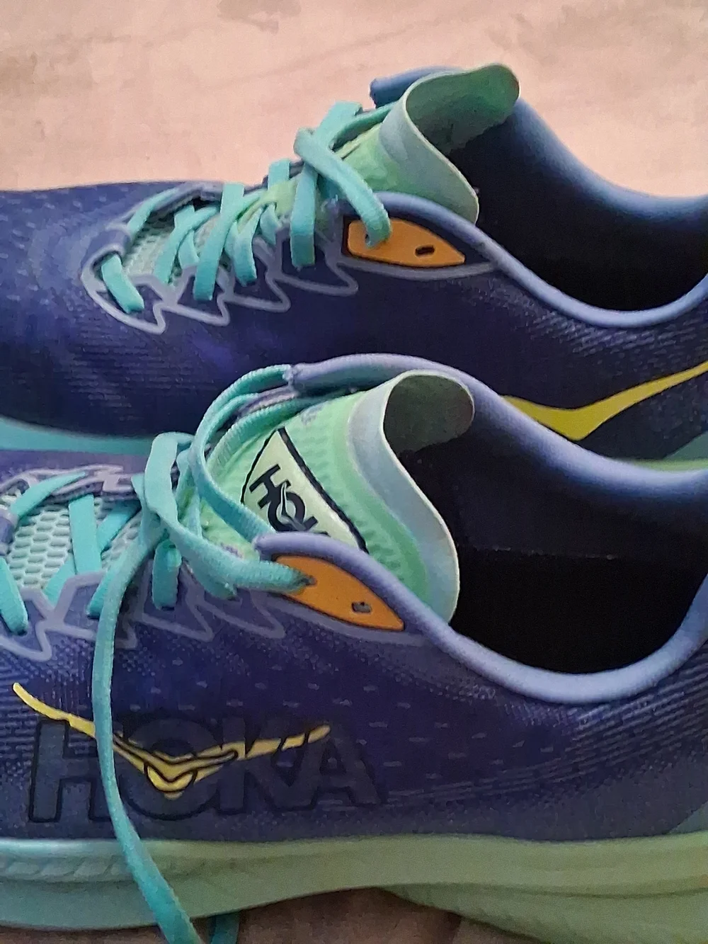 Hoka One One Blue and Teal Running Shoes